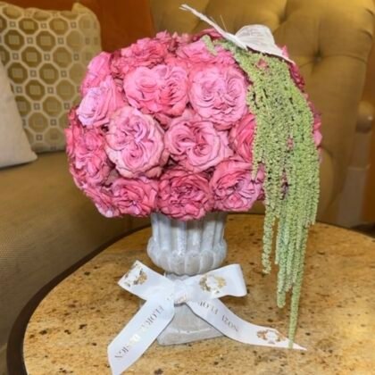 Blush Rose Ceramic Vase Arrangement